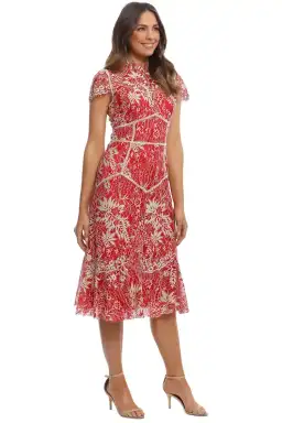 Moss and Spy Annika High Neck Dress Red Size 8 for rent on The Volte - image 1