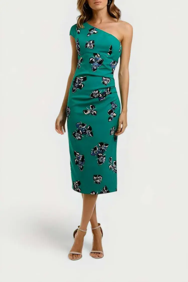 Moss and Spy Valencia One Shoulder Dress in Multi Size 12 for rent on The Volte - main image