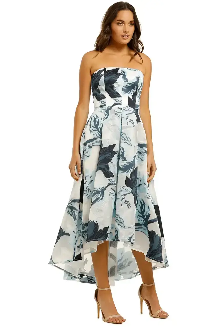 Moss and Spy Luna Strapless Dress in Multi Size 10 for rent on The Volte - main image