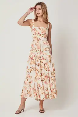 Auguste The Label Eden Maxi Dress Cream Floral Size 12 for rent on The Volte - image 1