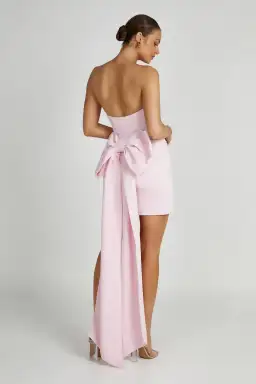 Meshki Meredith Strapless Bow Mini Dress in Blush Pink Size XS / AU 6 for rent on The Volte - image 3