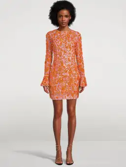 Rachel Gilbert Lupita Mini Dress Pink/Orange Sequin Size 1 / AU 8 for rent on The Volte - image 1