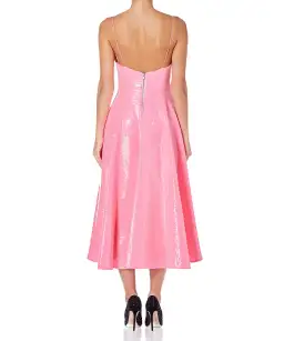 Alex Perry Paxton Ruffle Midi Dress Pink Sequin Size 8 for rent on The Volte - image 3