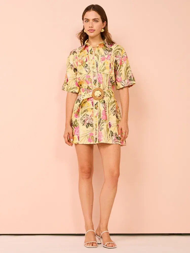 Significant Other Lark Mini Dress Honey Botanical Size AU 8 for rent on The Volte - main image