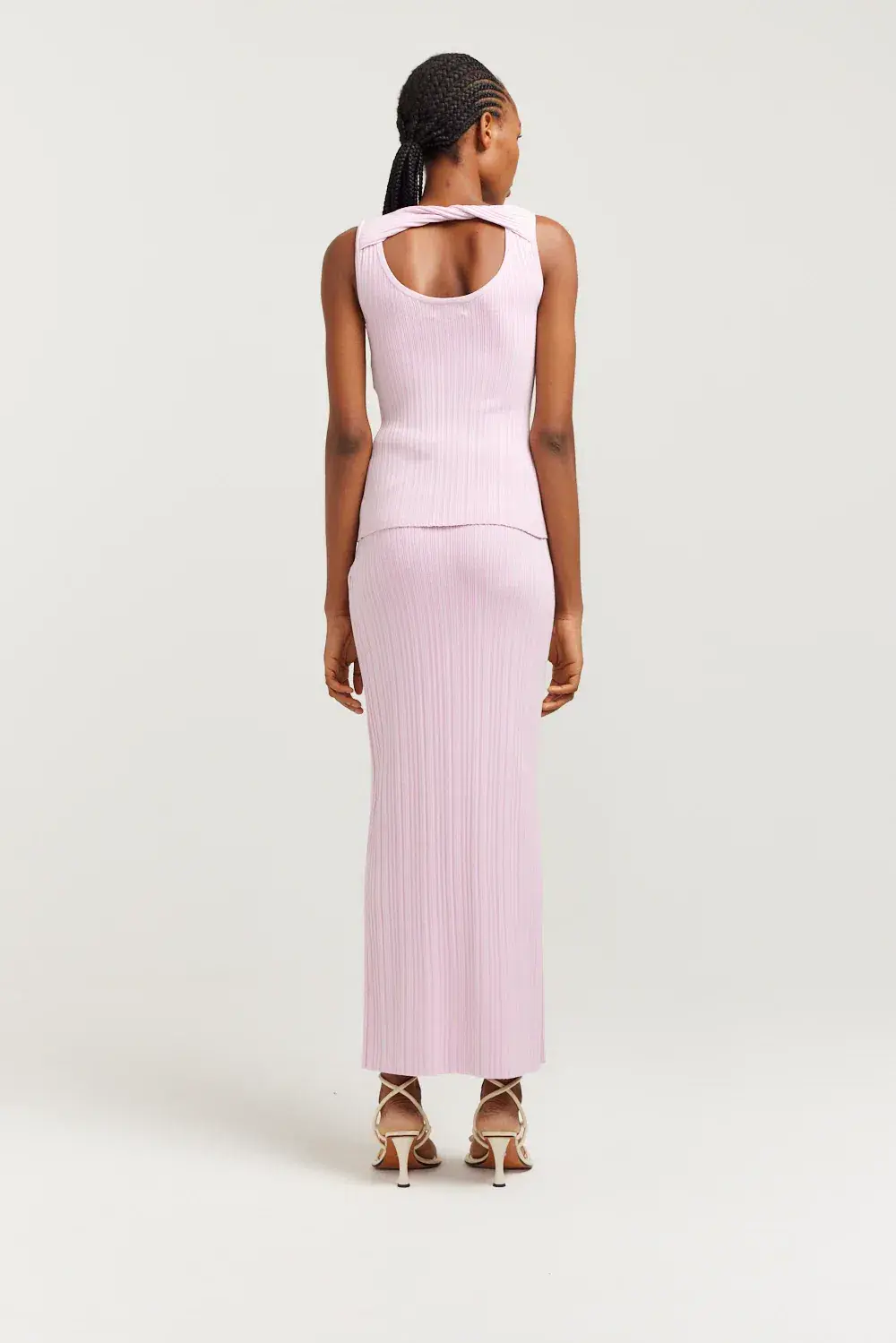 Henne Romme Knit Top and Skirt Set Pink Size S / AU 8 for rent on The Volte - main image