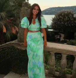 Zaco Nalani Top and Skirt Set Blue Gerbera Floral Print Size 8 for rent on The Volte - image 2