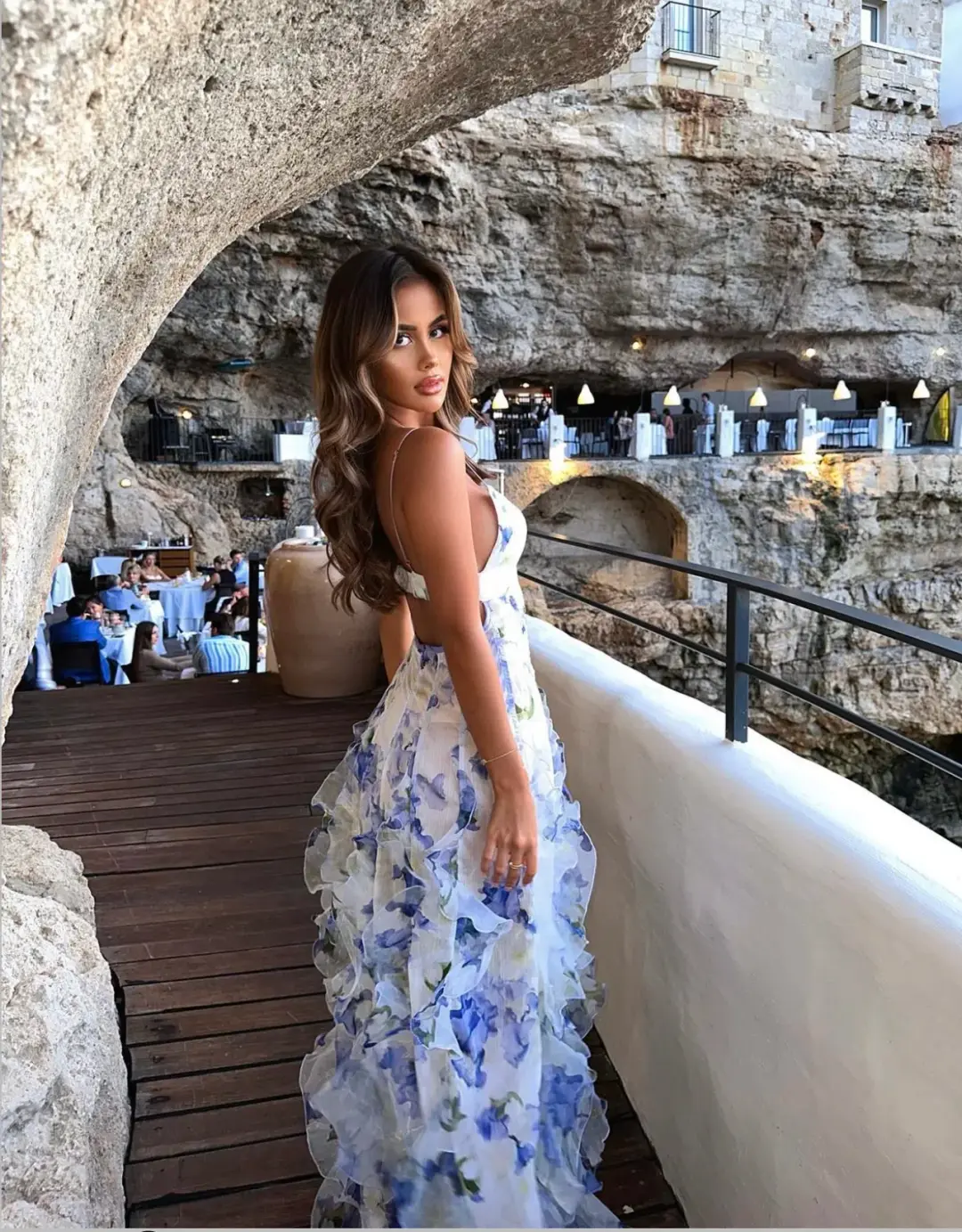 Menti Iris Flower Maxi Dress Blue Roses Size S / AU 8 for rent on The Volte - main image