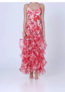 Menti Iris Flower Maxi Dress Red Size S / AU 8