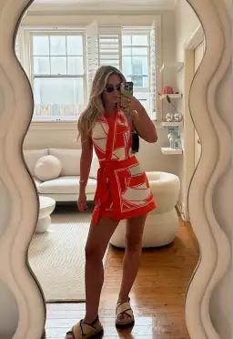 Sir the Label Ramona Wrap Halter Mini Dress Mariposa Lily Size 6 for rent on The Volte - image 1