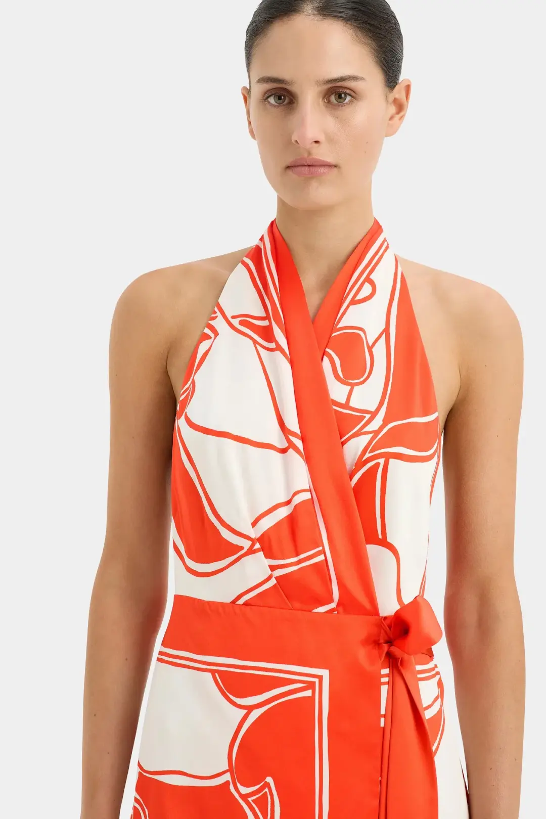 Sir the Label Ramona Wrap Halter Mini Dress Mariposa Lily Size 6 for rent on The Volte - main image