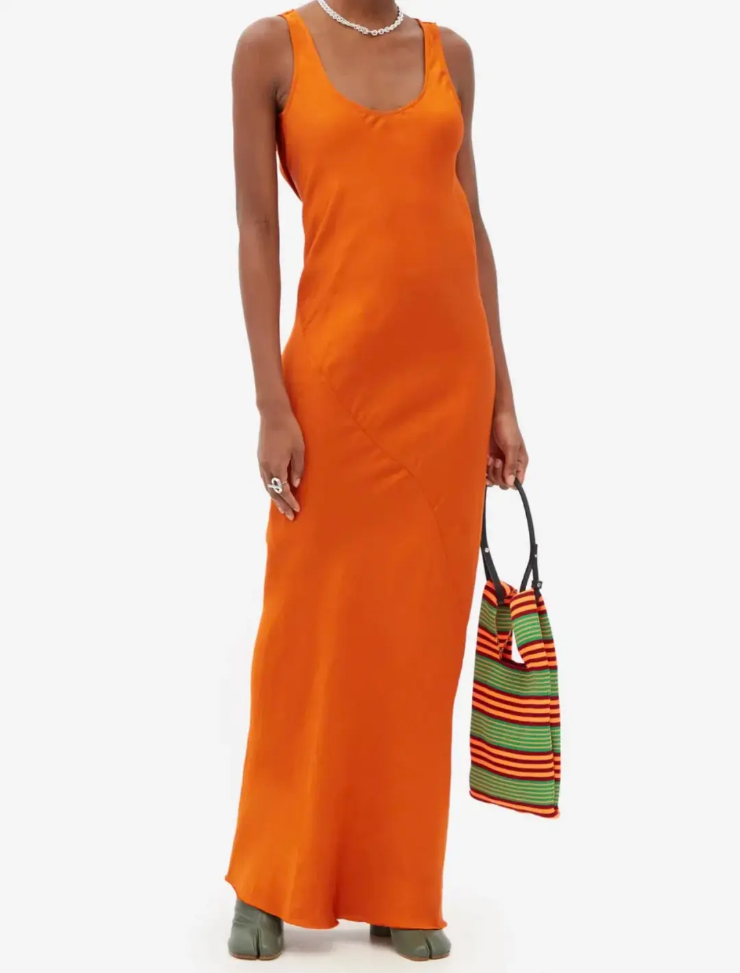 Marques Almeida Orange Backless Dress Orange Size 12 for rent on The Volte - main image
