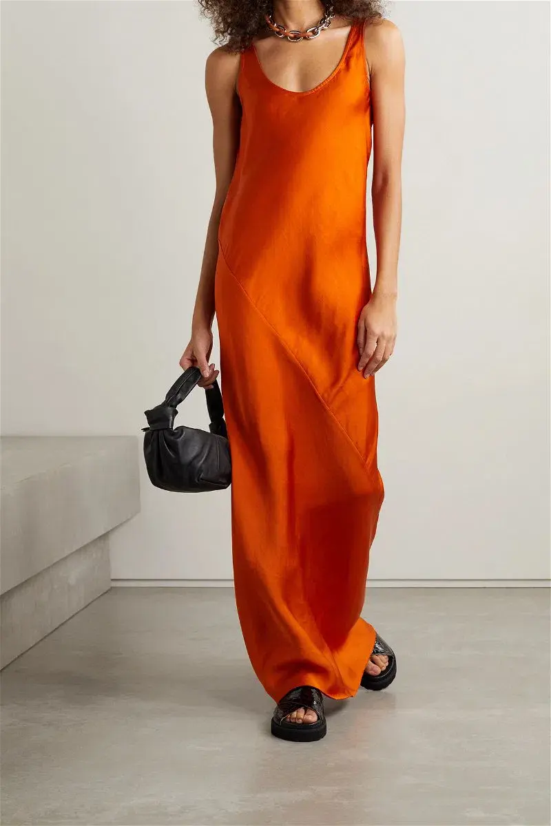 Marques Almeida Orange Backless Dress Orange Size 12 for rent on The Volte - main image