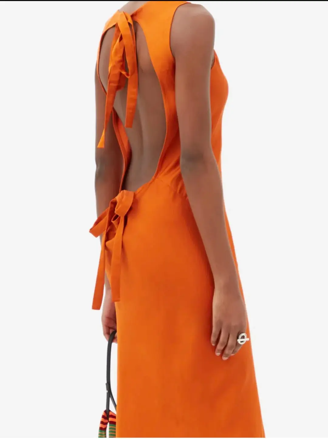 Marques Almeida Orange Backless Dress Orange Size 12 for rent on The Volte - main image