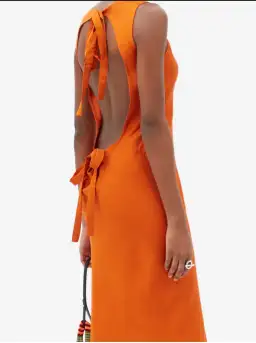 Marques Almeida Orange Backless Dress Orange Size 12 for rent on The Volte - image 3