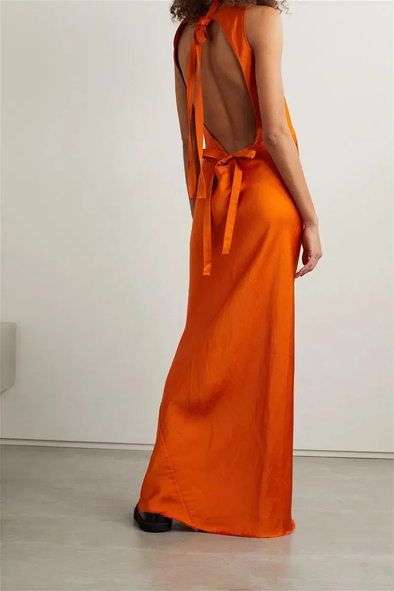 Marques Almeida Orange Backless Dress Orange Size 12 for rent on The Volte - main image