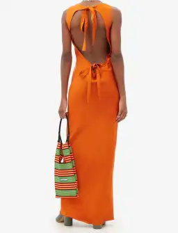 Marques Almeida Orange Backless Dress Orange Size 12 for rent on The Volte - image 2
