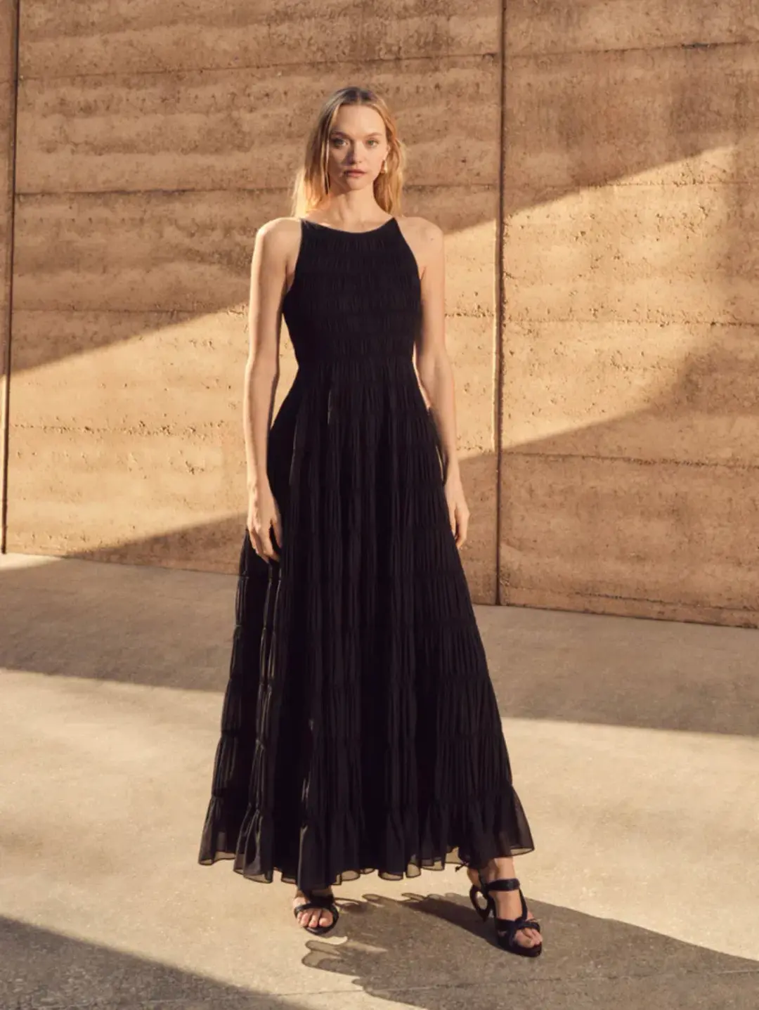 Aje Rosewood Ruched Maxi Dress Black Size 14 for rent on The Volte - main image