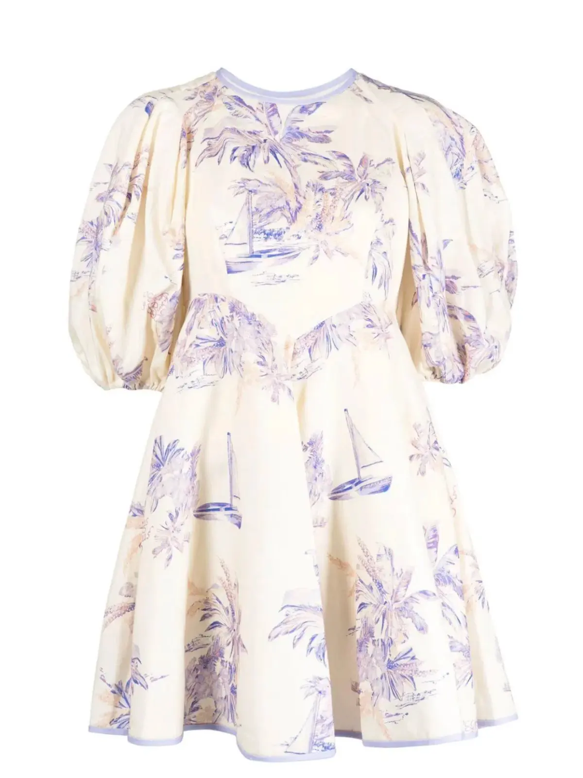 Zimmermann Puff-Sleeve Linen Mini Dress Size 8 - Image 1