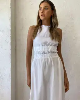 Sir The Label Franc Cross Back Gown Ivory Size 0/AU 6 for rent on The Volte - image 2