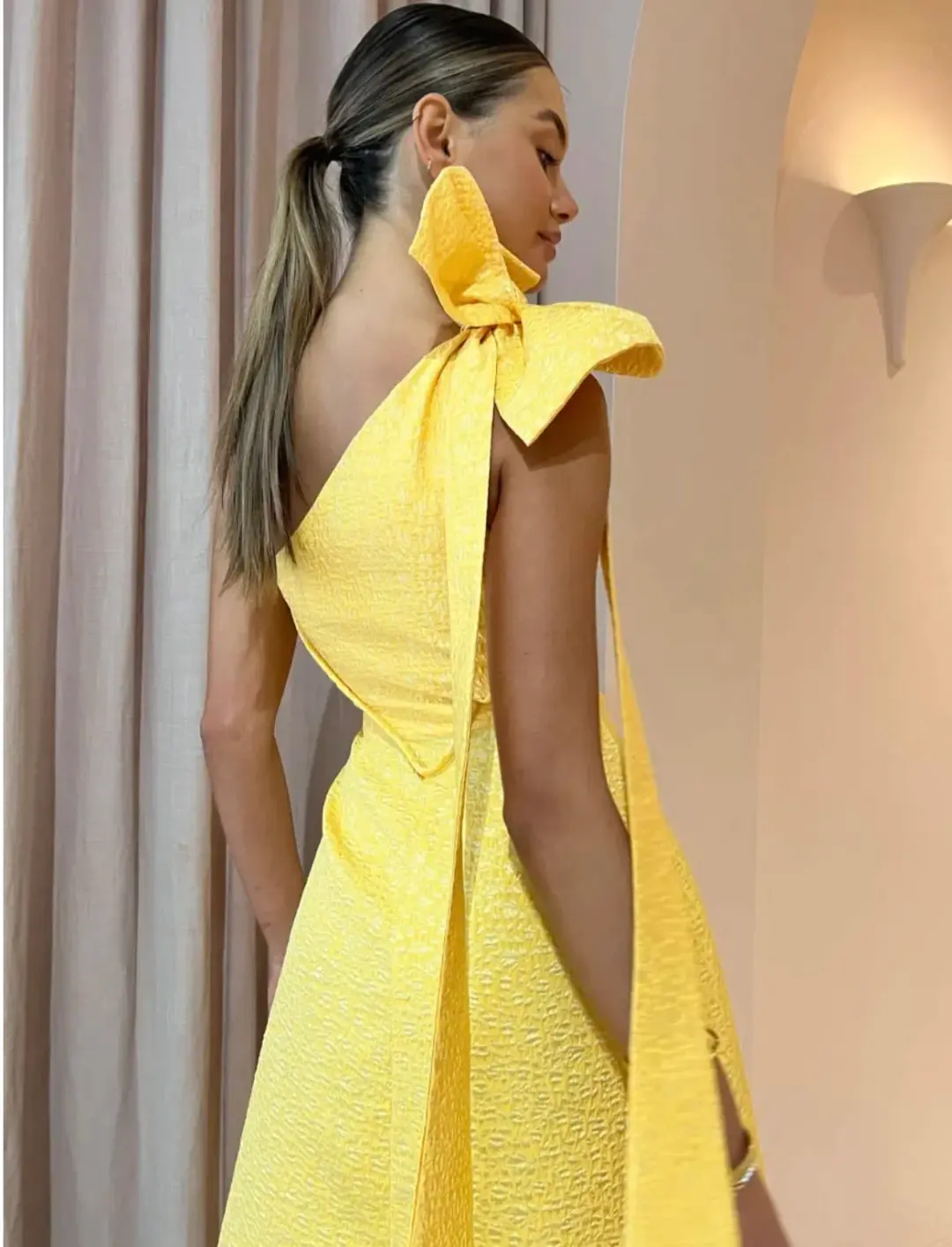 Rachel Gilbert Emiliano Midi Dress Lemondrop Size 4 / AU 14 for rent on The Volte - main image