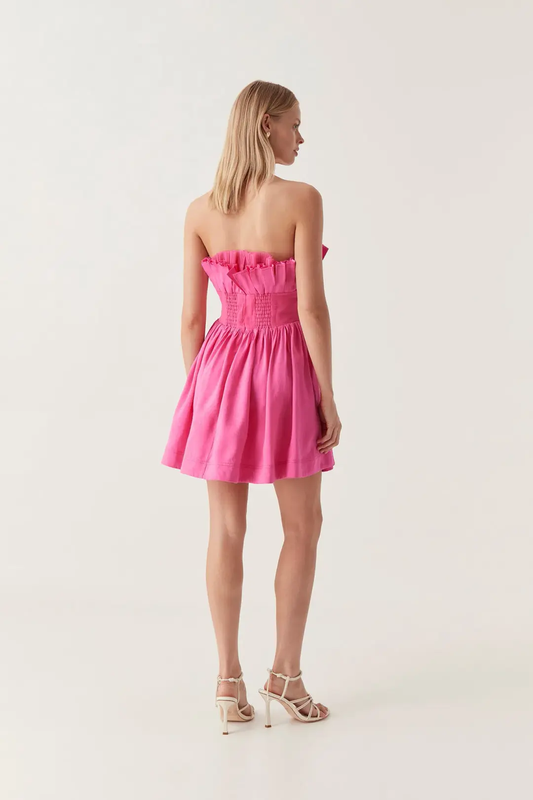 Aje Whisper Layered Mini Dress Pink Size 6 for rent on The Volte - main image
