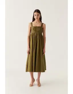 Aje Nova Tie Back Midi Dress Green Size 10 for rent on The Volte - image 1