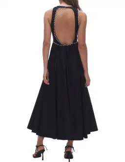 Aje Florence Pearl Trim Midi Dress Black Size 10 for rent on The Volte - image 3