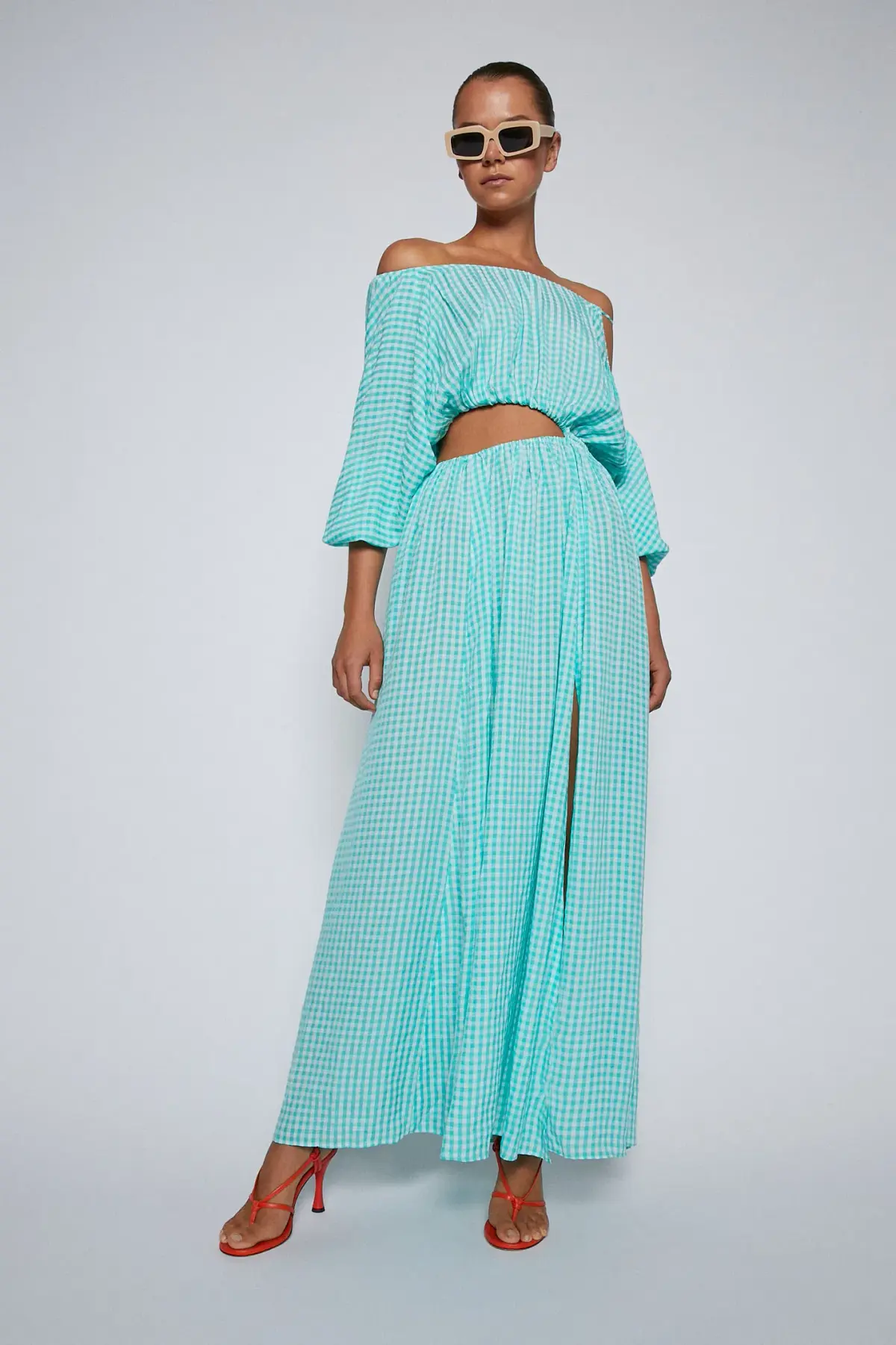 Scanlan Theodore Gingham Drawstring Dress Mint Size S / AU 8 - Image 1