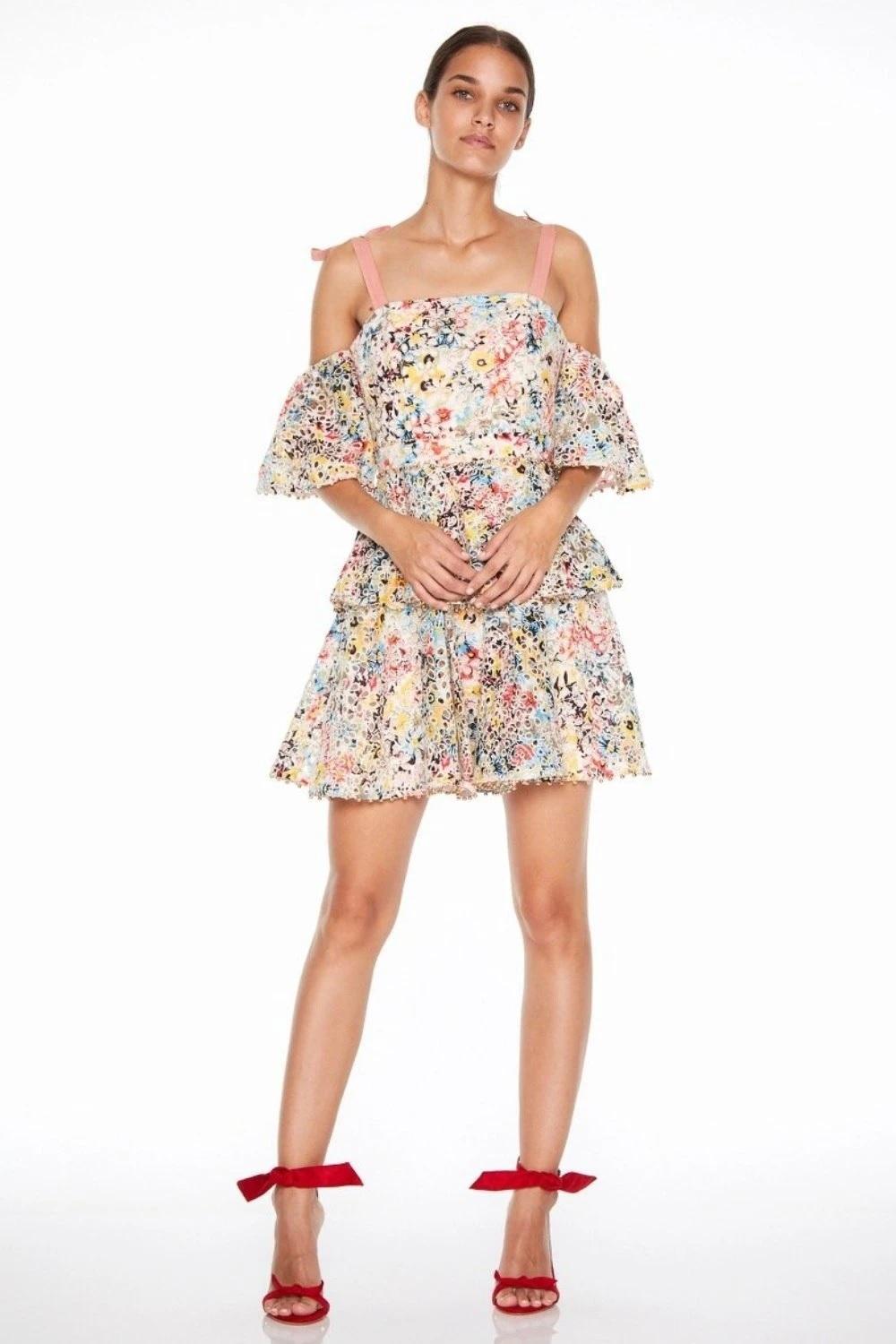 Talulah Bittersweet Flounce Mini Dress Size 8 for rent on The Volte - main image