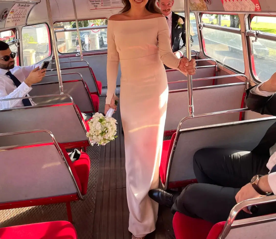 Off the Shoulder Maxi Dress Baby Pink Nude Size 8 for rent on The Volte - main image