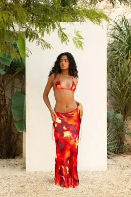 Rat & Boa Fantini Skirt Red Print Size L / AU 12 for rent on The Volte - image 1