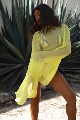 Rat & Boa Lulema Blouse Lemon Yellow Size XL / AU 14 for rent on The Volte - image 1