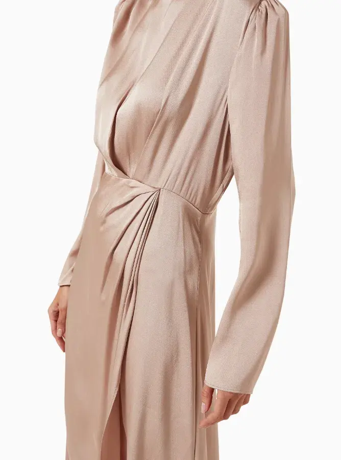 Anine Bing Kim Silk Dress Beige Size S / AU 8 - Image 4