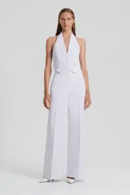 Scanlan Theodore Linen Drape Leg Trouser in Tinted Grey Size AU 10 for rent on The Volte - image 1