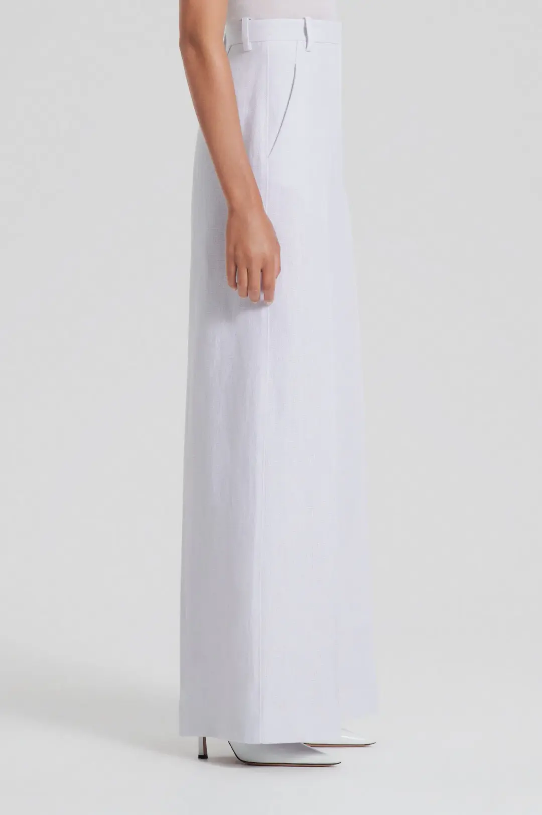 Scanlan Theodore Linen Drape Leg Trouser in Tinted Grey Size AU 10 for rent on The Volte - main image