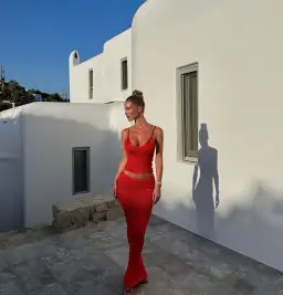 Asta Resort Carolina Camisole and Skirt Set in Rossa Sequin Size M / AU 10 for rent on The Volte - image 1