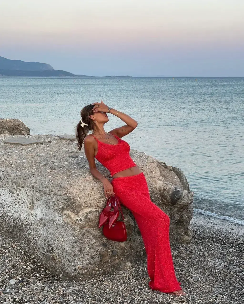 Asta Resort Carolina Camisole and Skirt Set in Rossa Sequin Size M / AU 10 for rent on The Volte - main image