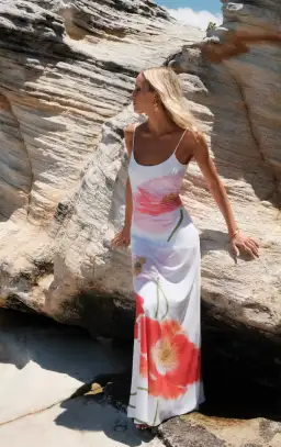With Harper Lu Low Back Maxi Dress in Poppy Size 8 for rent on The Volte - image 1