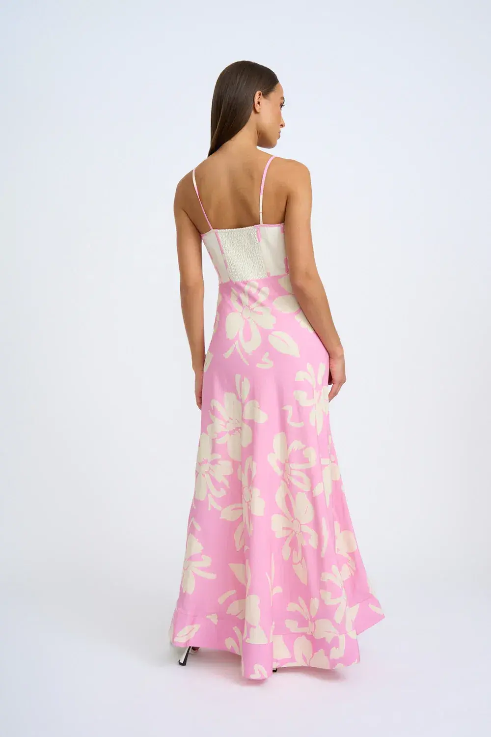 By Johnny Fia Linen Floral Dress in Pink Ivory Size 10 - Image 3