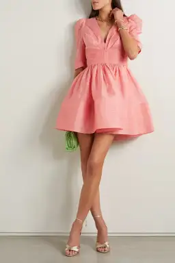 Zimmermann Wonderland Sleeved Mini Dress Guava Pink Size 0/AU 8 for rent on The Volte - image 1