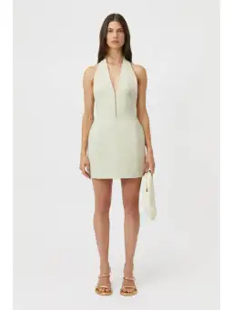 Camilla And Marc Petra Halter Neck Mini Dress Pistachio Green Size AU 6