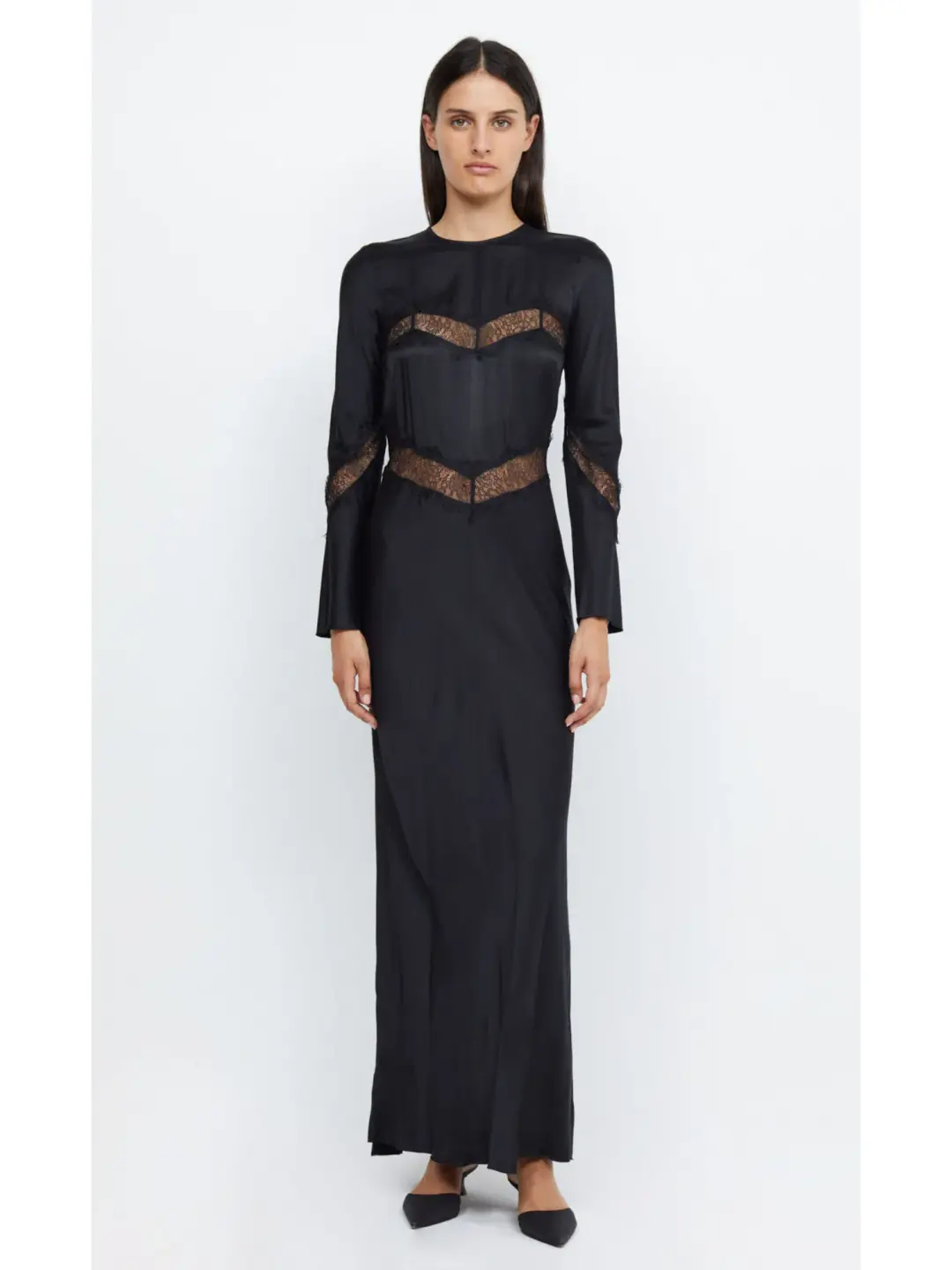 Bec & Bridge Spencer Lace Long Sleeve Maxi Dress Black Size AU 10 for rent on The Volte - main image