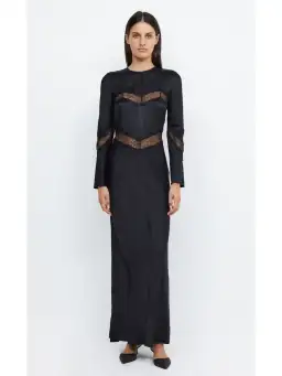Bec & Bridge Spencer Lace Long Sleeve Maxi Dress Black Size AU 10 for rent on The Volte - image 1