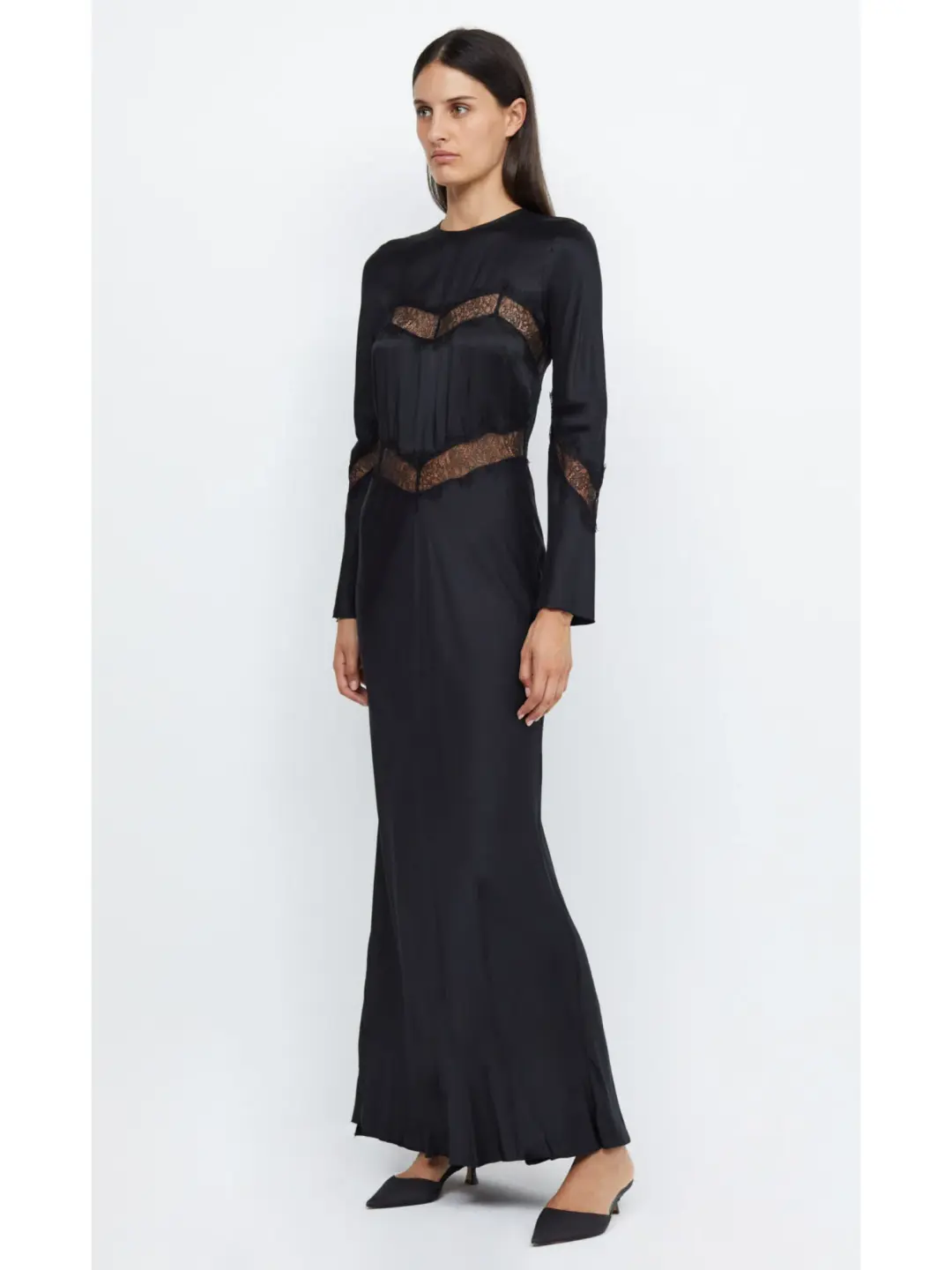 Bec & Bridge Spencer Lace Long Sleeve Maxi Dress Black Size AU 10 for rent on The Volte - main image
