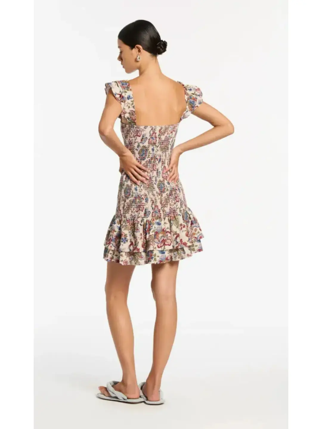 Sir The Label Bettina Shirred Mini Dress Wiltshire Floral Size 1 / AU 8 for rent on The Volte - main image