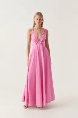 Aje Vellum Maxi Dress Pink Size 8
