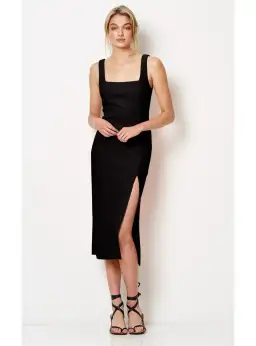 Bec & Bridge Hibiscus Islands Midi Dress in Navy Size AU 6