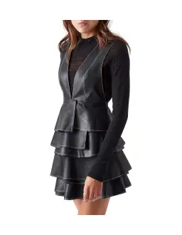 Aje Banksia Leather Dress Black Size 8 for rent on The Volte - image 6