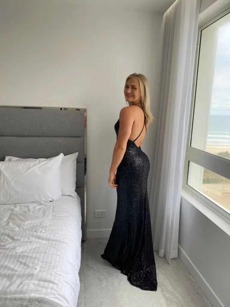 Studio Minc Sequin Gown Black Size S / AU 8 for rent on The Volte - main image