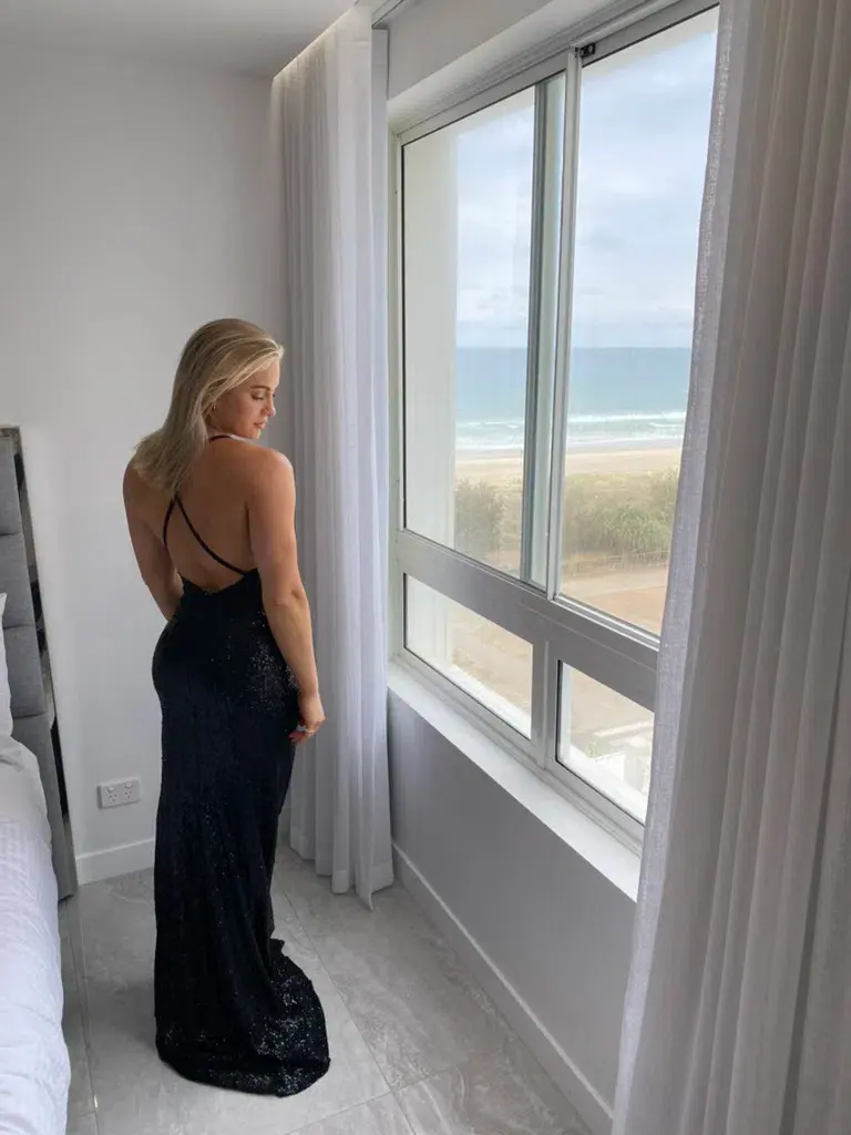 Studio Minc Sequin Gown Black Size S / AU 8 for rent on The Volte - main image